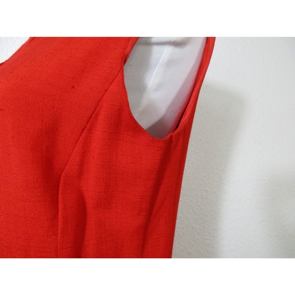 BH Wragge Dress Size M Red Sleeveless Scalloped Vintage 1960s Mod Pockets - Picture 5 of 11